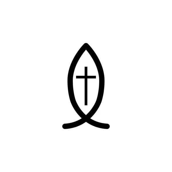 Christianisme Ichthys signe icône. Élément de l'icône de signe de religion pour concept mobile et applications Web. L'icône détaillée d'Ichthys de christianisme peut être employée pour le Web et le mobile — Image vectorielle