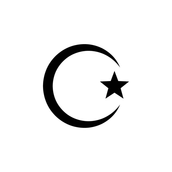 Islam Icono de signo de estrella y media luna. Elemento de la religión icono de signo para el concepto móvil y aplicaciones web. El icono detallado de la estrella del Islam y la media luna se puede utilizar para la web y el móvil — Vector de stock