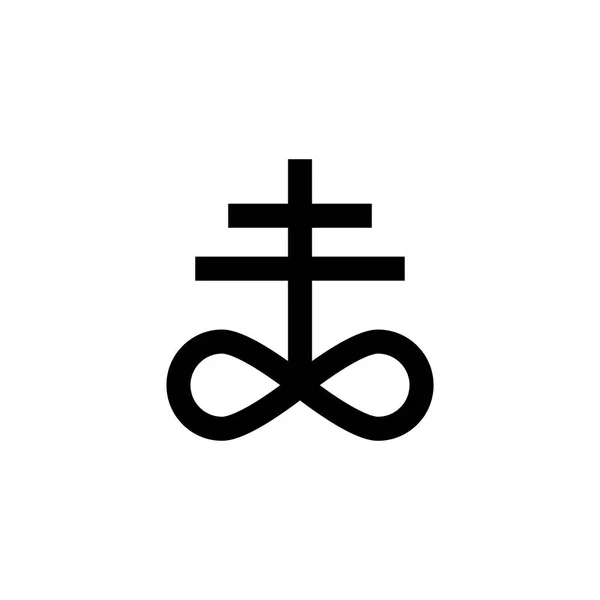 Satanisme Leviathan kruisteken pictogram. Element van religie teken pictogram voor mobiele concept en web apps. Gedetailleerd satanisme Leviathan cross icon kan worden gebruikt voor web en mobiele — Stockvector