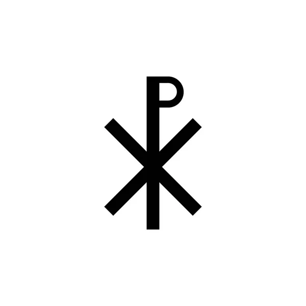 Hıristiyanlık Chi Rho işareti simgesi. Mobil konsept ve web uygulamaları için din işareti simgesi öğesi. Ayrıntılı Hıristiyanlık Chi Rho simgesi web ve mobil için kullanılabilir — Stok Vektör