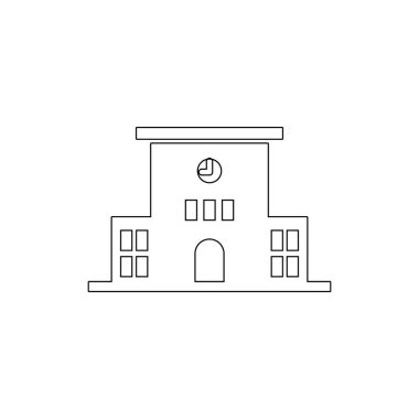 okul binası anahat simgesi. Bina ların öğeleri resim simgesi. İşaretler ve semboller web, logo, mobil uygulama, Ui, Ux için kullanılabilir