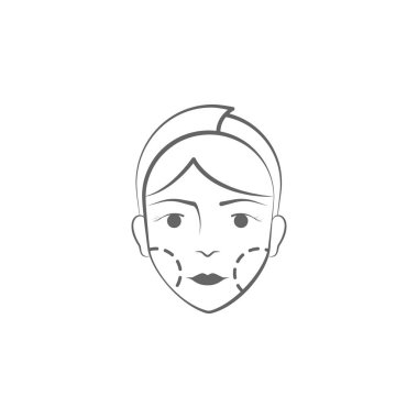 plastik cerrahi el çizmek simgesi. Yüz ve vücut kaldırma illüstrasyon simgesi elemanları. İşaretler ve semboller beyaz arka plan üzerinde web, logo, mobil uygulama, Ui, Ux için kullanılabilir