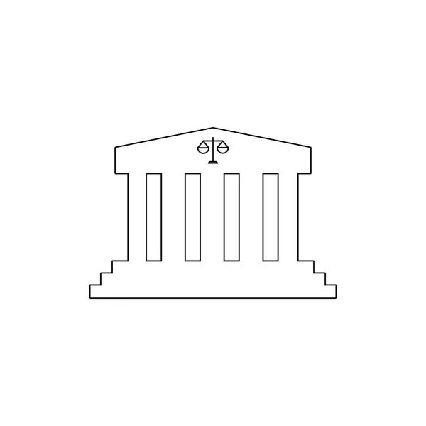 Icône de contour du palais de justice. Eléments des bâtiments illustration icône. Signes et symboles peuvent être utilisés pour le web, logo, application mobile, UI, UX — Image vectorielle