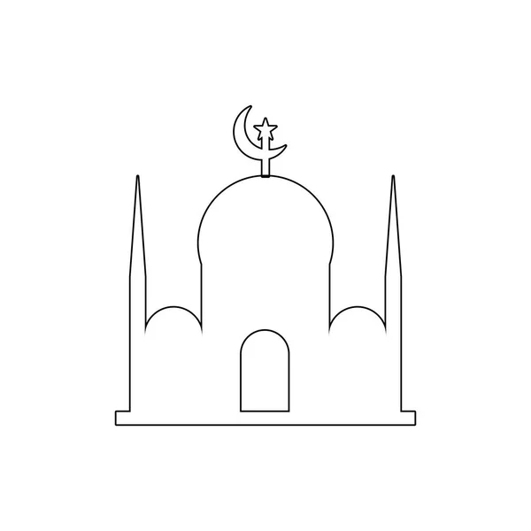 Edificio della moschea icona contorno. Elementi di edifici icona illustrazione. Segni e simboli possono essere utilizzati per il web, logo, app mobile, UI, UX — Vettoriale Stock