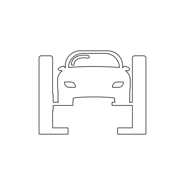 Car lifted outline icon. Elements of car repair illustration icon. Signs and symbols can be used for web, logo, mobile app, UI, UX — Stock Vector