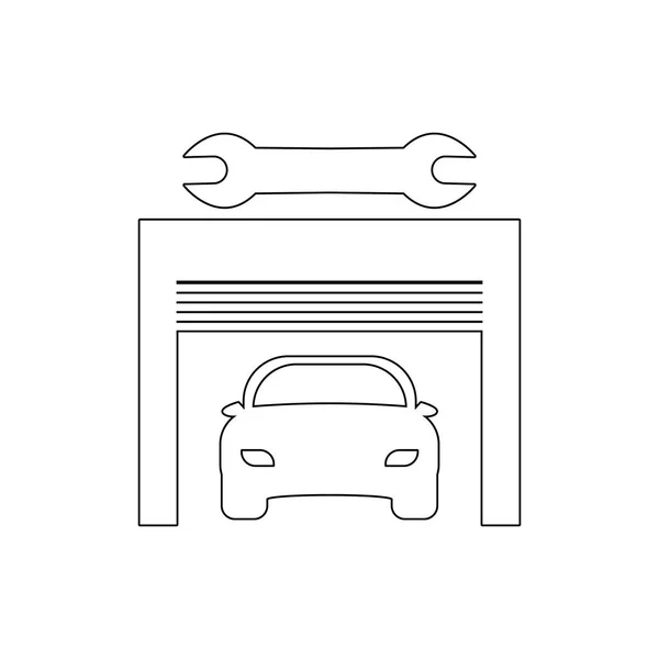 Ikon för bil tjänstens disposition. Delar av bilreparationer illustration ikon. Skyltar och symboler kan användas för webb, logo, mobilapp, UI, UX — Stock vektor