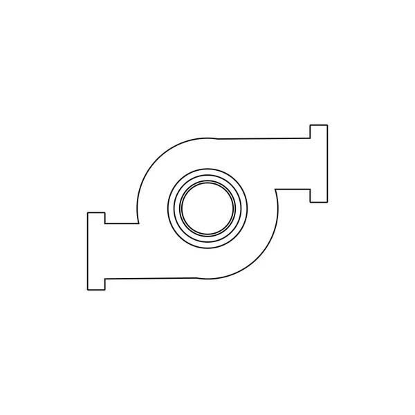 Icono del contorno del turbocompresor. Elementos del icono de la ilustración de reparación de automóviles. Los signos y símbolos se pueden utilizar para la web, logotipo, aplicación móvil, interfaz de usuario, UX — Vector de stock