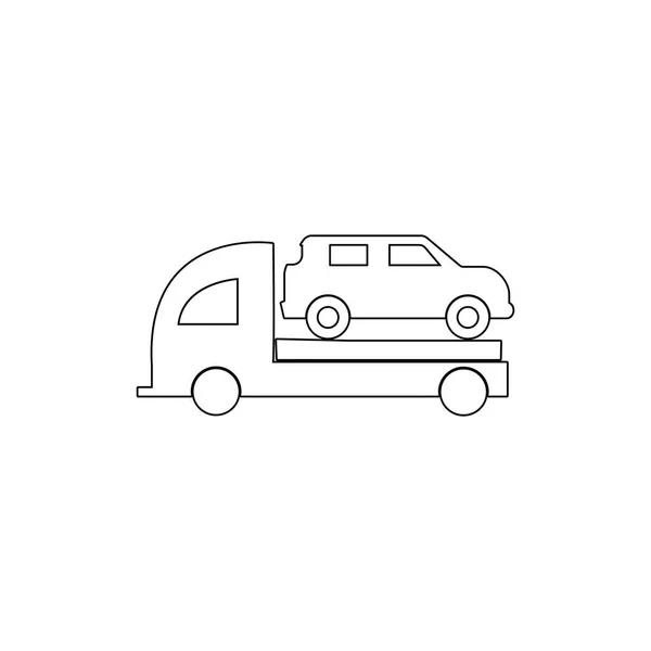 Vontató teherautó vázlatikonja. Elemeit autójavítás illusztráció ikonra. Jeleket és szimbólumokat lehet használni a webes, logó, mobil alkalmazás, UI, UX — Stock Vector
