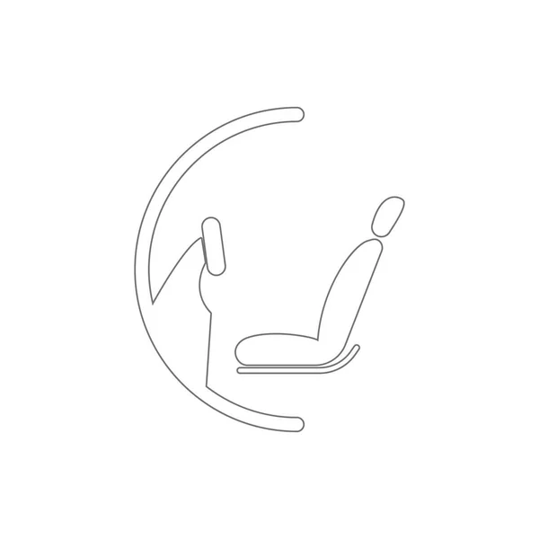 Icono de contorno de rueda y asiento. Elementos del icono de la ilustración de reparación de automóviles. Los signos y símbolos se pueden utilizar para la web, logotipo, aplicación móvil, interfaz de usuario, UX — Archivo Imágenes Vectoriales