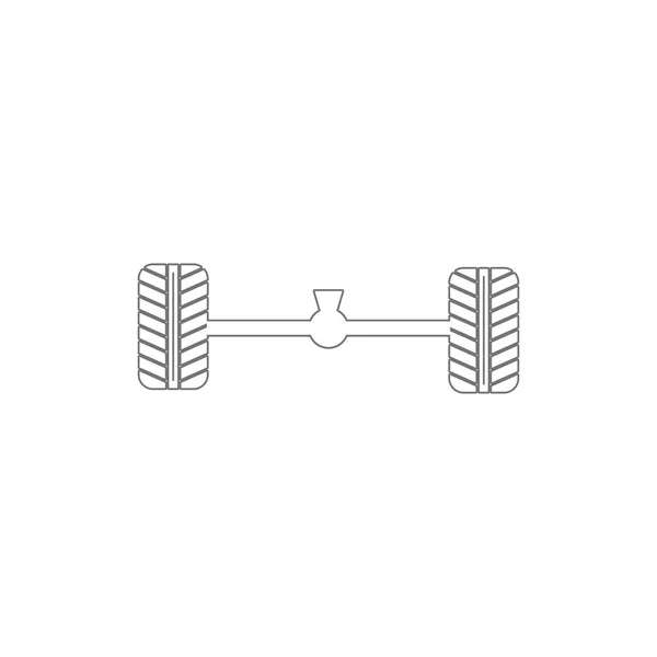 Icône de contour d'essieu et de wagon-roue. Éléments de réparation automobile icône illustration. Signes et symboles peuvent être utilisés pour le web, logo, application mobile, UI, UX — Image vectorielle