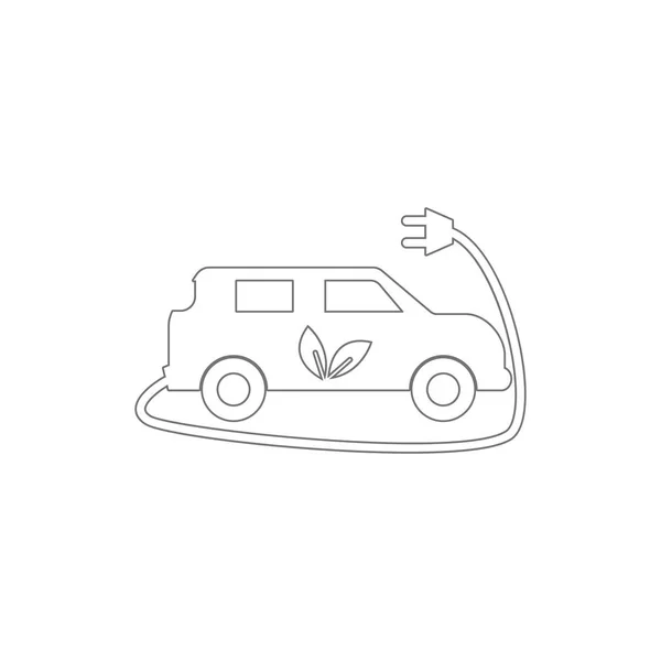 Coche eléctrico icono contorno de carga. Elementos del icono de la ilustración de reparación de automóviles. Los signos y símbolos se pueden utilizar para la web, logotipo, aplicación móvil, interfaz de usuario, UX — Vector de stock