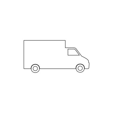yük vagonu anahat simgesi. Araç türü simgesinin öğesi. Üstün kaliteli grafik tasarım simgesi. Web siteleri, web tasarımı, mobil uygulama için işaretler ve semboller toplama simgesi