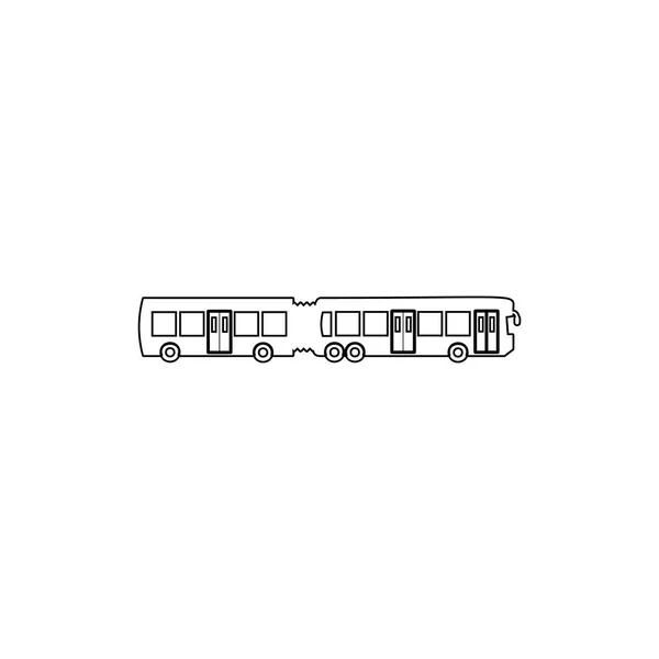 トレーラーの輪郭アイコンを持つバス。車種アイコンの要素。プレミアム品質のグラフィックデザインアイコン。ウェブサイト、ウェブデザイン、モバイルアプリの標識とシンボルコレクションアイコン — ストックベクタ
