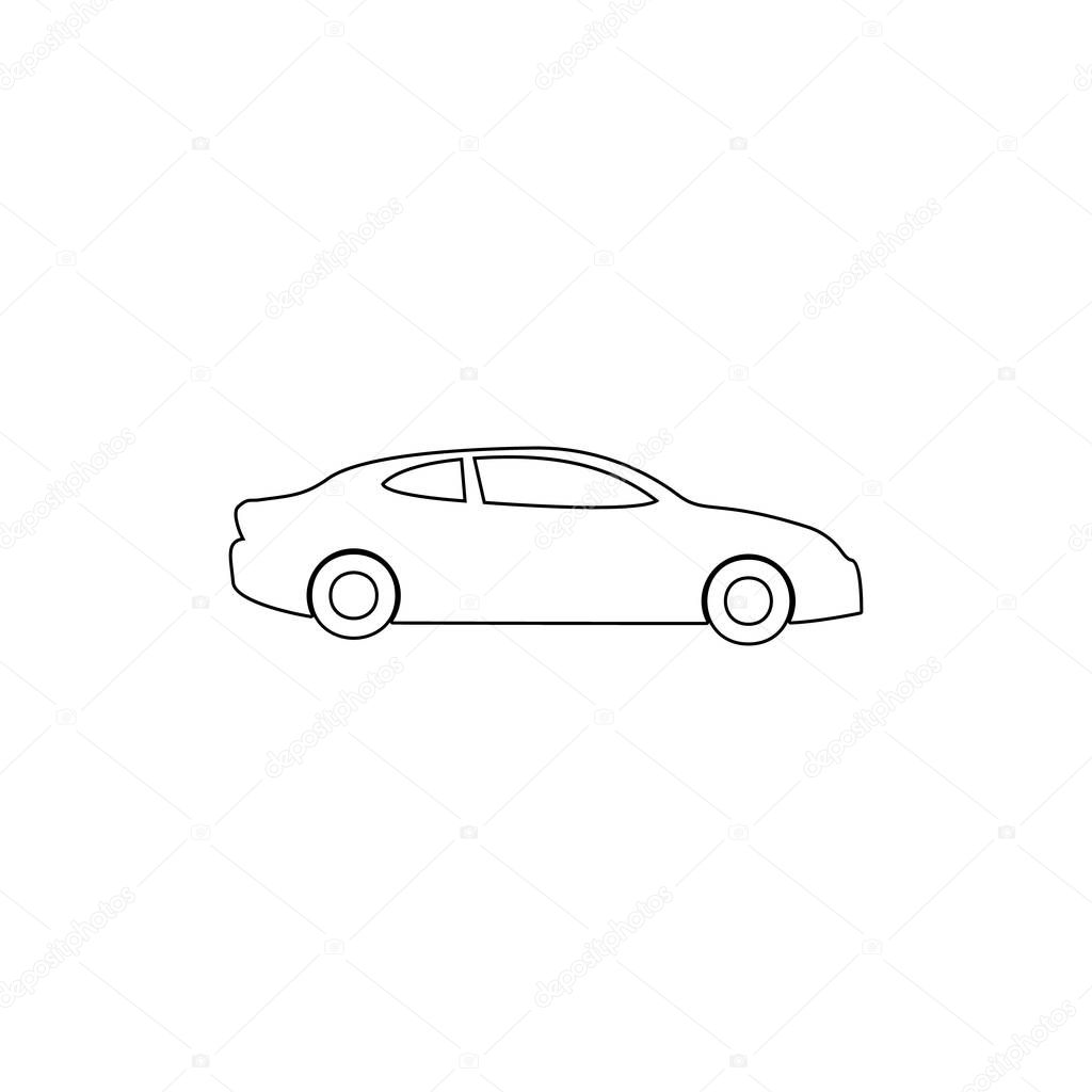 Two-door car outline icon. Element of car type icon. Premium quality graphic design icon. Signs and symbols collection icon for websites, web design, mobile app on white background