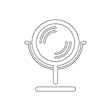 büyüteç ayna anahat simgesi. Banyo ve sauna eleman simgesi. Üstün kaliteli grafik tasarım. İşaretler, web siteleri için semboller toplama simgesi, web tasarımı, mobil uygulama