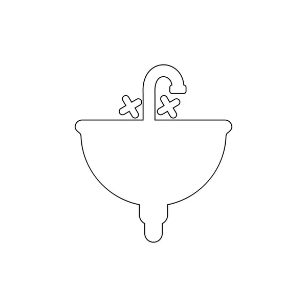 Dřez na ikoně koupelny. Ikona prvku koupelna a sauna. Kvalitní grafický design. Značky, ikona sbírky symbolů pro weby, návrh webu, mobilní aplikace — Stockový vektor