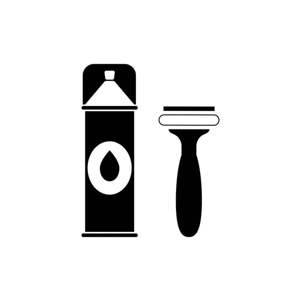 Foam and razor for shaving outline icon. Bathroom and sauna element icon. Premium quality graphic design. Signs, symbols collection icon for websites, web design, mobile app — Stock Vector