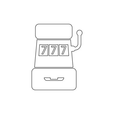 casino oyun makinesi simgesi. Casino simgesinin öğesi. Üstün kaliteli grafik tasarım simgesi. Web siteleri, web tasarımı, mobil uygulama için işaretler ve semboller toplama simgesi 