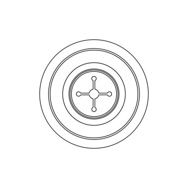 Kumarhane simgesindeki Rulet. Casino simgesinin öğesi. Üstün kaliteli grafik tasarım simgesi. Web siteleri, web tasarımı, mobil uygulama için işaretler ve semboller toplama simgesi 