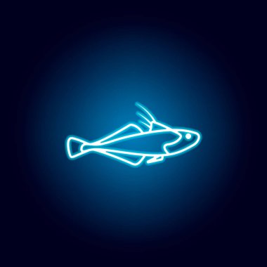 bluestreak goby icon. Detailed set of sea foods illustrations in neon style. Signs and symbols can be used for web, logo, mobile app, UI, UX