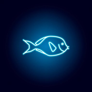 palyaço cerrah balık simgesi. Neon tarzında deniz gıdalar illüstrasyonlar ayrıntılı bir dizi. İşaretler ve semboller web, logo, mobil uygulama, Ui, Ux için kullanılabilir