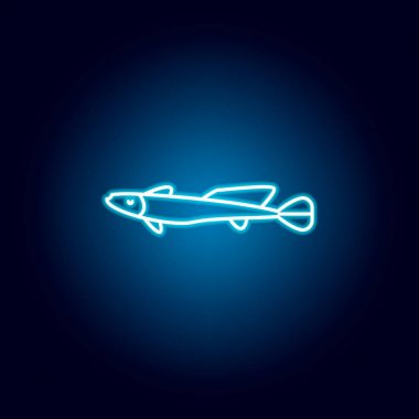 haddock simgesi. Neon tarzında deniz gıdalar illüstrasyonlar ayrıntılı bir dizi. İşaretler ve semboller web, logo, mobil uygulama, Ui, Ux için kullanılabilir