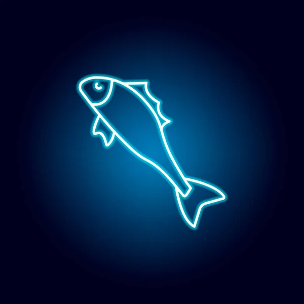 Doflado icon. Detailed set of sea foods illustrations in neon style. Signs and symbols can be used for web, logo, mobile app, UI, UX — Stock Vector