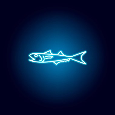 levrek simgesi. Neon tarzında deniz gıdalar illüstrasyonlar ayrıntılı bir dizi. İşaretler ve semboller web, logo, mobil uygulama, Ui, Ux için kullanılabilir