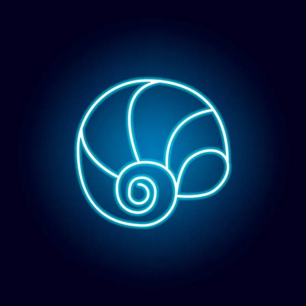 Snail icon. Detailed set of sea foods illustrations in neon style. Signs and symbols can be used for web, logo, mobile app, UI, UX — Stock Vector