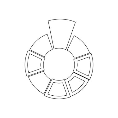 grafik ve diyagram simgesi. İş göstergeleri simgesinin öğeleri. Üstün kaliteli grafik tasarım. Web siteleri, web tasarımı, mobil uygulama için işaretler, anahat sembolleri toplama simgesi