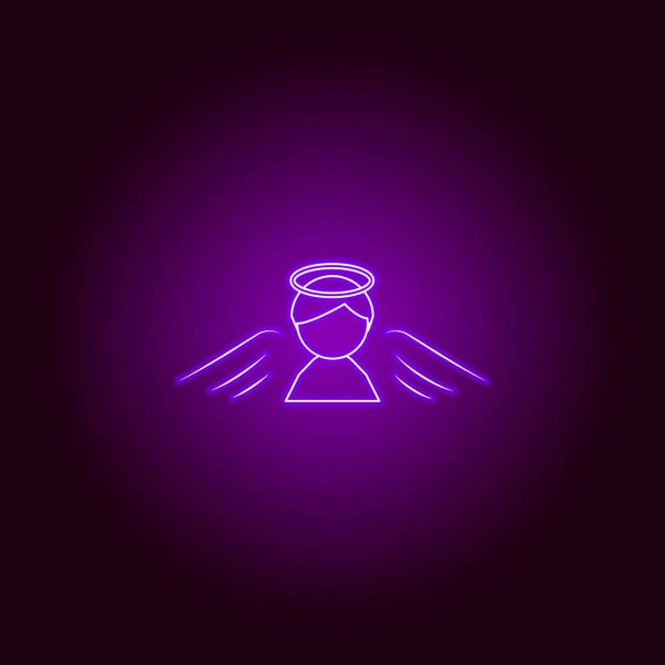 Angel mannelijke lijn icoon in neon stijl. Tekens en symbolen kunnen worden gebruikt voor web, logo, mobiele app, ui, UX — Stockvector