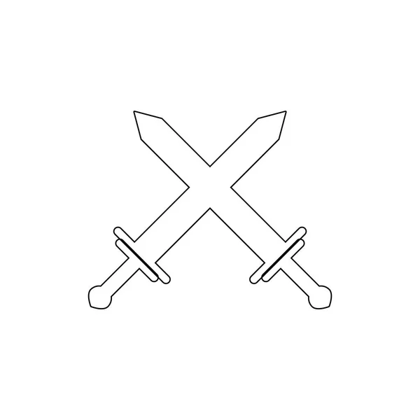 Korsade svärd ikonen. Inslag i Chess for Mobile Concept och Web Apps illustration. Tunn linje ikon för webbdesign och utveckling, applikationsutveckling — Stock vektor