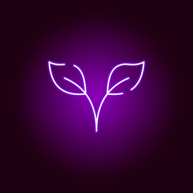 neon tarzında filiz simgesi. Cadılar Bayramı illüstrasyon unsuru. Web siteleri, web tasarımı, mobil uygulama için işaretler ve semboller toplama simgesi