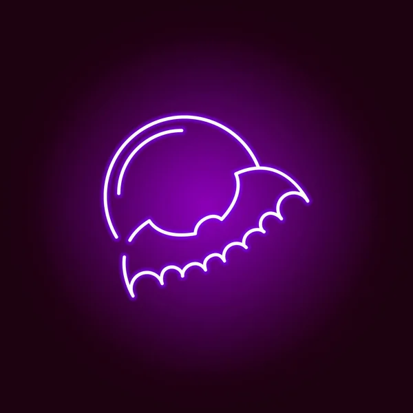 Ícone morcego lua em estilo neon. Elemento da ilustração Halloween. Ícone de coleção de sinais e símbolos para sites, web design, aplicativo móvel — Vetor de Stock
