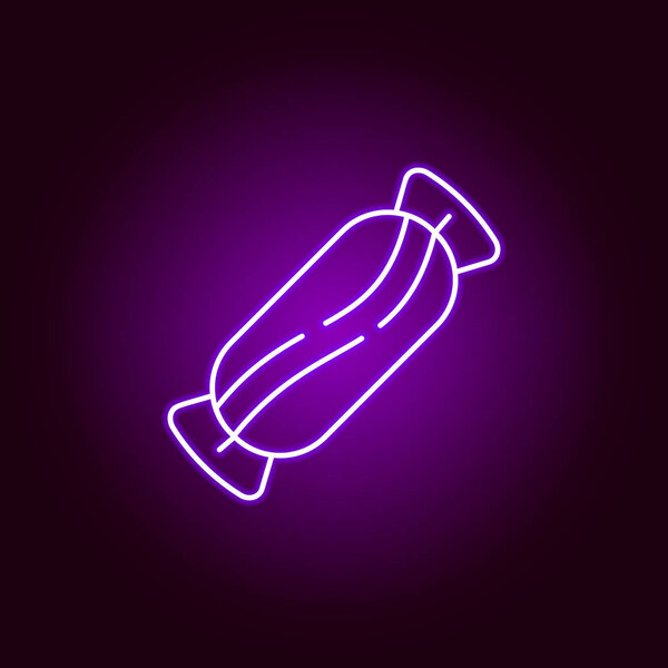 lollipop icon in neon style. Element of Halloween illustration. Signs and symbols collection icon for websites, web design, mobile app