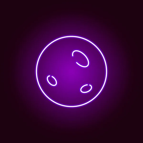 Full moon icon in neon style. Element of Halloween illustration. Signs and symbols collection icon for websites, web design, mobile app — Stock Vector