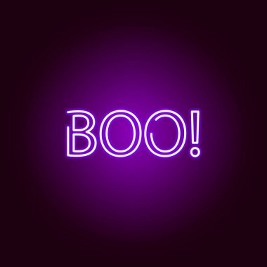 Neon tarzıboo simgesi. Cadılar Bayramı illüstrasyon unsuru. Web siteleri, web tasarımı, mobil uygulama için işaretler ve semboller toplama simgesi