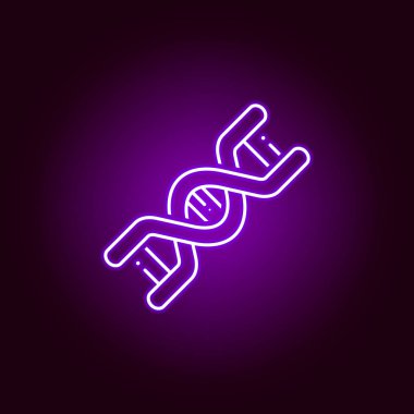 genetik simgesi. Menekşe neon tarzı simgesibilim illüstrasyon elemanları. İşaretler ve semboller web, logo, mobil uygulama, Ui, Ux için kullanılabilir