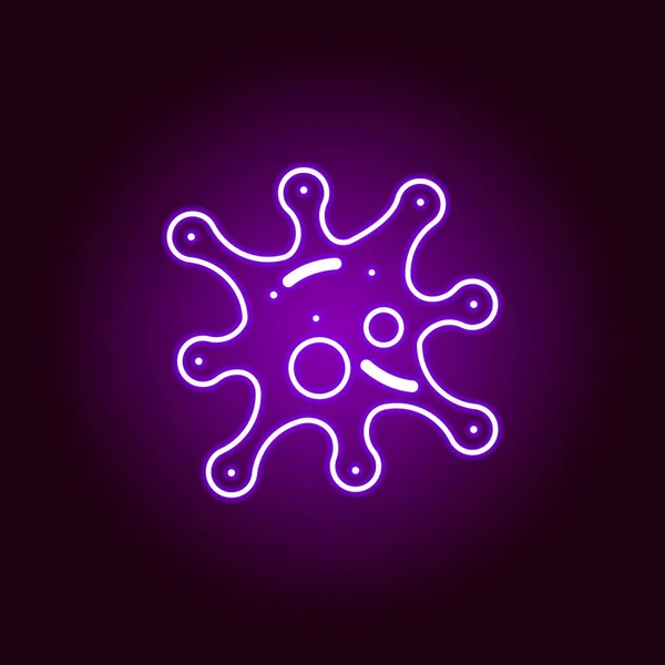 Virus icon. Elements of science illustration in violet neon style icon. Signs and symbols can be used for web, logo, mobile app, UI, UX — Stock Vector