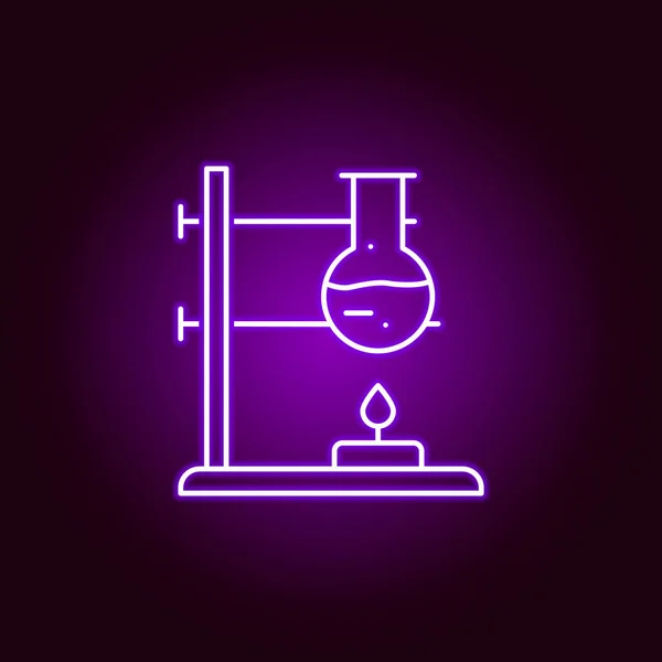 Experiment icon. Elements of science illustration in violet neon style icon. Signs and symbols can be used for web, logo, mobile app, UI, UX — Stock Vector
