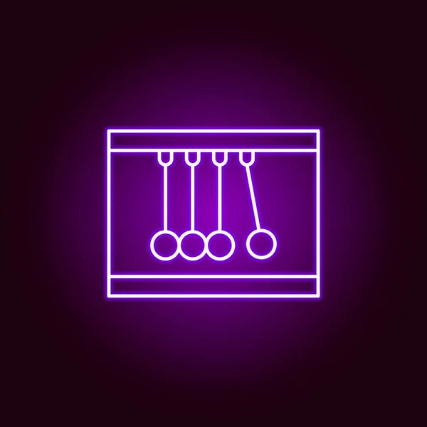 Icona newton. Elementi di illustrazione scientifica in icona di stile neon viola. Segni e simboli possono essere utilizzati per il web, logo, app mobile, UI, UX — Vettoriale Stock