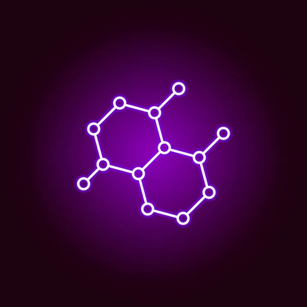 Molecules icon. Elements of science illustration in violet neon style icon. Signs and symbols can be used for web, logo, mobile app, UI, UX — Stock Vector