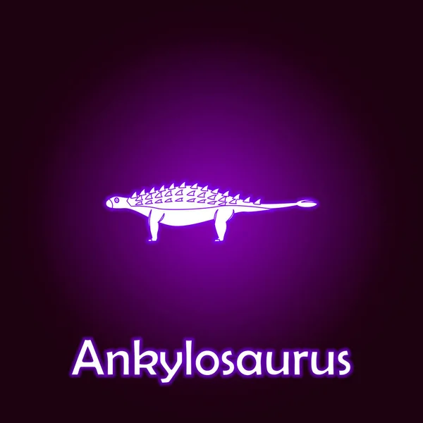 Ankylosaurs overzicht vector. Elementen van de dinosaurussen illustratie in neon stijlicoon. Tekens en symbolen kunnen worden gebruikt voor web, logo, mobiele app, ui, UX — Stockvector