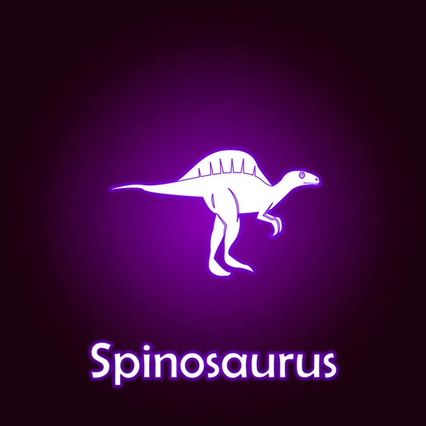 Spinosaurus omtrek vector. Elementen van de dinosaurussen illustratie in neon stijlicoon. Tekens en symbolen kunnen worden gebruikt voor web, logo, mobiele app, ui, UX — Stockvector