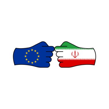 saldırı eu iran el jesti renkli simgesi. Bayrak çizim simgesinin öğeleri. İşaretler ve semboller web, logo, mobil uygulama, Ui, Ux için kullanılabilir