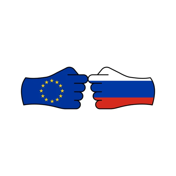 Ataque eu Rússia mão gesto colorido ícone. Elementos do ícone da ilustração da bandeira. Sinais e símbolos podem ser usados para web, logotipo, aplicativo móvel, UI, UX — Vetor de Stock