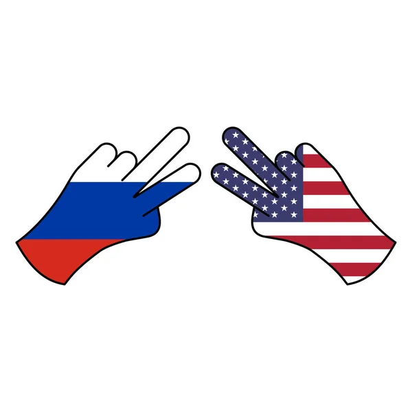 Sieg russland peace usa hand geste farbiges symbol. Elemente des Flaggensymbols. Zeichen und Symbole können für Web, Logo, mobile App, ui, ux verwendet werden — Stockvektor