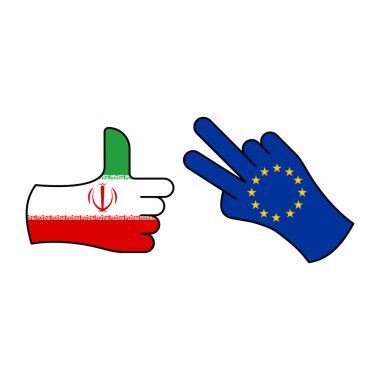 zafer iran bekleyen ab el jesti renkli simgesi. Bayrak çizim simgesinin öğeleri. İşaretler ve semboller web, logo, mobil uygulama, Ui, Ux için kullanılabilir