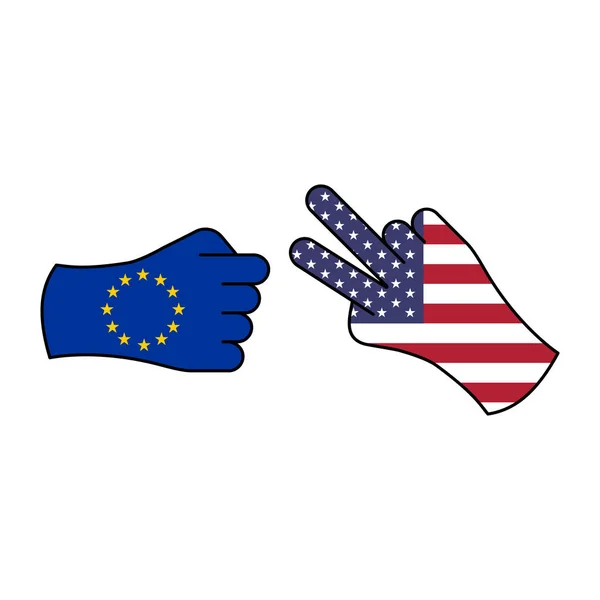 Zaútočit na EU čekající na gesto s barevným symbolem. Prvky ikony ilustrace příznaku Značky a symboly mohou být použity pro web, logo, mobilní aplikace, UI, UX — Stockový vektor