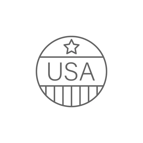 Markeer USA outline icoon. Elementen van Independence Day illustratie pictogram. Tekens en symbolen kunnen worden gebruikt voor web, logo, mobiele app, ui, UX — Stockvector